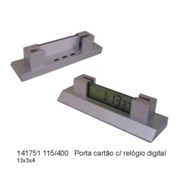 Porta Cartão com Relógio Digital